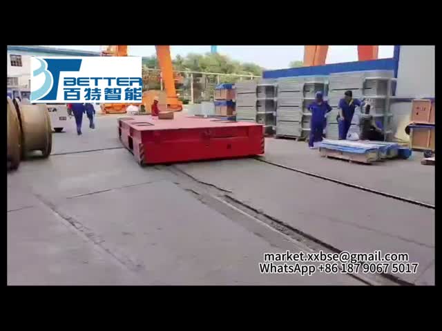 Materials Transport 20 Tons Rail Powered Transfer Cart Workshop Flat Bed Trailer