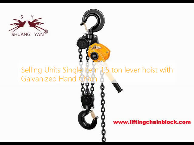 Selling Units Single Item 1.5 ton lever hoist with Galvanized Hand Chain