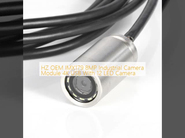 HZ OEM IMX179 8MP Industrial Camera Module 4K USB With 12 LED Camera