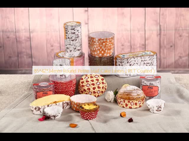 85*42*34mm Round Petite Loaf Cake Liners ( PET Coated )