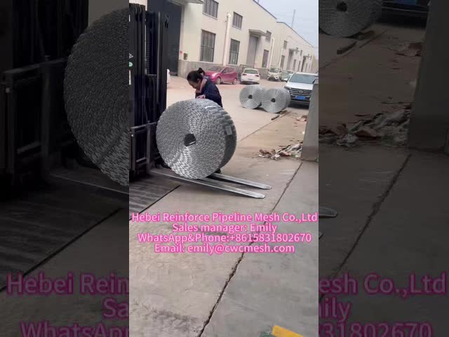 Pipeline Reinforced Hot Dip Galvanized Steel Mesh Hole Size 25.4mmx67mm Spot Welded Pipeline Steel Mesh