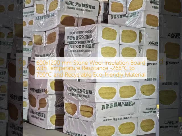 600x1200 mm Stone Wool Insulation Board with Temperature Resistance -268°C to 700°C and Recyclable Eco-friendly Material