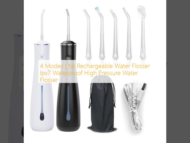 4 Modes Usb Rechargeable Water Flosser Ipx7 Waterproof High Pressure Water Flosser