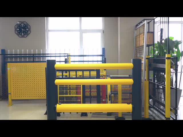 Yellow and Black Color Robot Safety Fence Square Hole Sliding Door