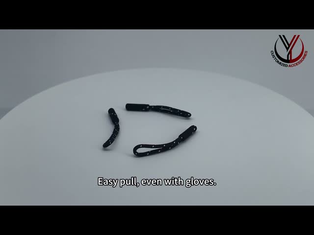 3D Raised Logo TPU Plastic Zipper Puller OEKO Rubber Zip Puller