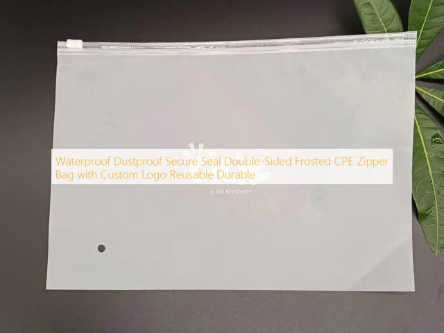 Eco-Friendly Food-Safe Reusable CPE Frosted Zipper Pouch Storage For Clothes Documents