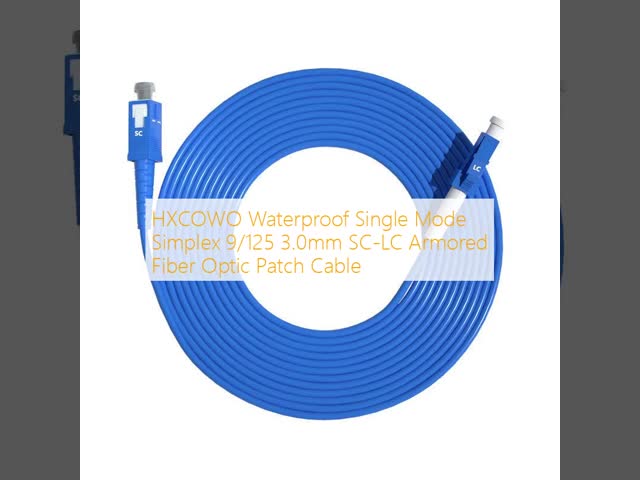 HXCOWO Waterproof Single Mode Simplex 9/125 3.0mm SC-LC Armored Fiber Optic Patch Cable