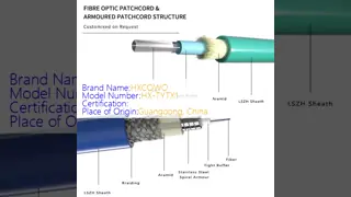 HXCOWO Waterproof Single Mode Simplex 9/125 3.0mm SC-LC Armored Fiber Optic Patch Cable