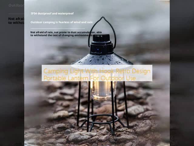 Retro Design Outdoor Camping Lantern Usb Rechargeable Camping Light With Hook