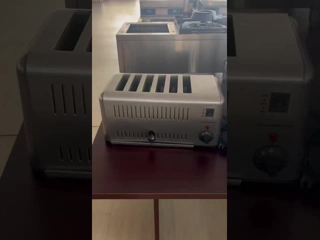 Commercial Electric Toaster with 6-Slice Flat Design, Transparent Viewing Feature for High-Speed Food Service