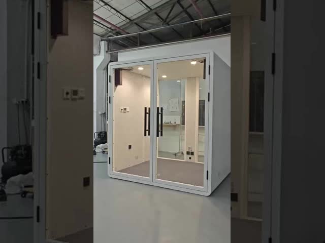 Soundproof Booth with STC35dB(±5dB)/RT0.25S Acoustic Performance and Electric Sensor Doors for AI Applications in Office Spaces
