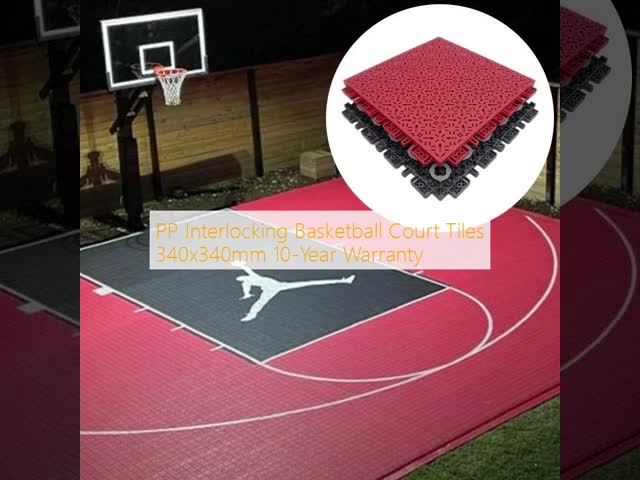 PP Interlocking Basketball Court Tiles 340x340mm 10-Year Warranty