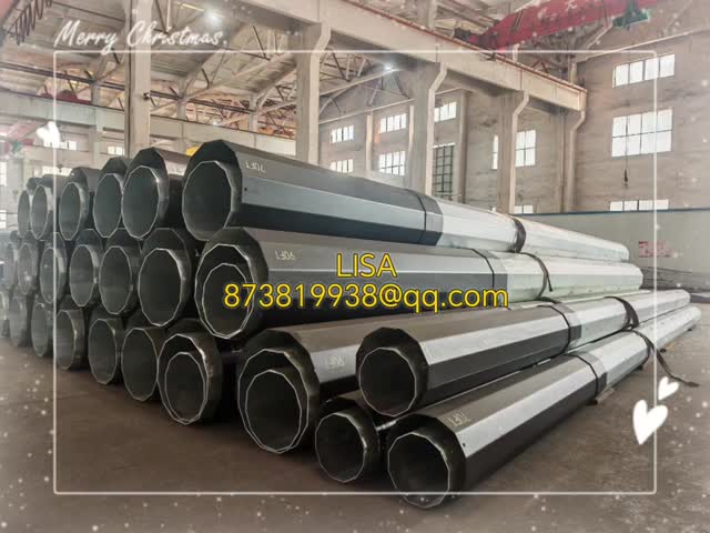 70FT 5mm Hot Dip Galvanized Dodecagonal Buried Steel Transmission Poles