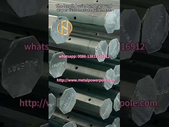Galvanized Metal Power Transmission Pole Q460C 8mm ASTM 123
