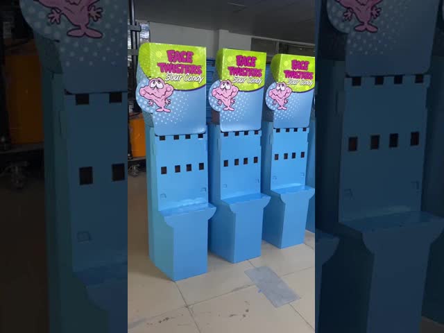 Corrugated Paper Retail Floor Display Stand Foldable Moisture Resistant