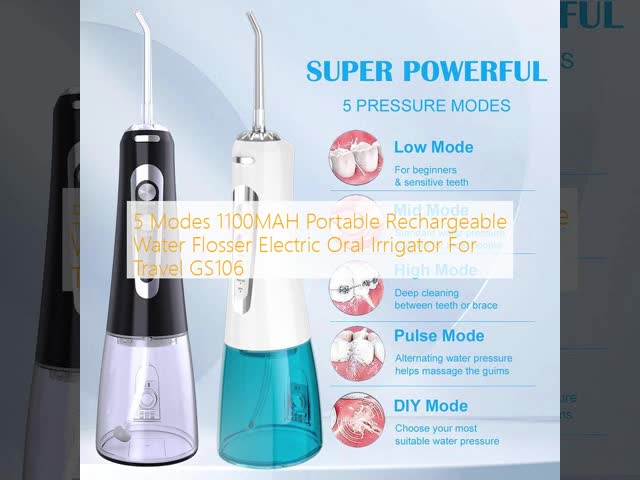 5 Modes 1100MAH Portable Rechargeable Water Flosser Electric Oral Irrigator For Travel GS106