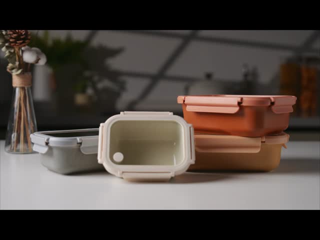 IKOO Stackable Ceramic Food Storage Container with Glass Lid - Microwave Safe, Leak-proof, and Dishwasher Safe