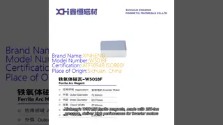 Permanent Magnet Ferrite Produced By 250 Tons Pressure Press For Inverter Motor W5018F