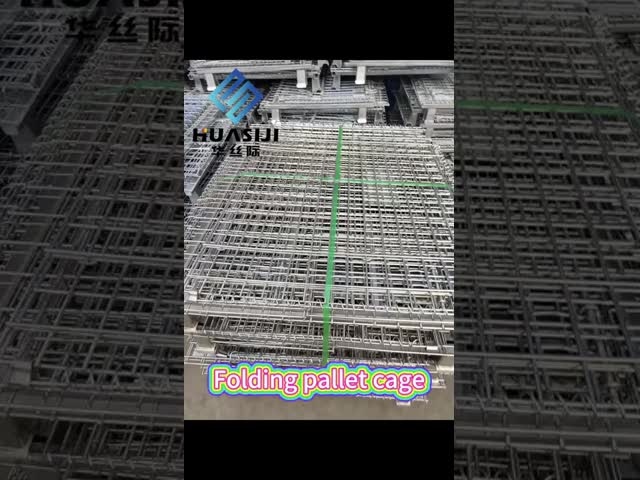 Steel Wire Mesh Pallet Cage with 800kg Load Capacity Folded