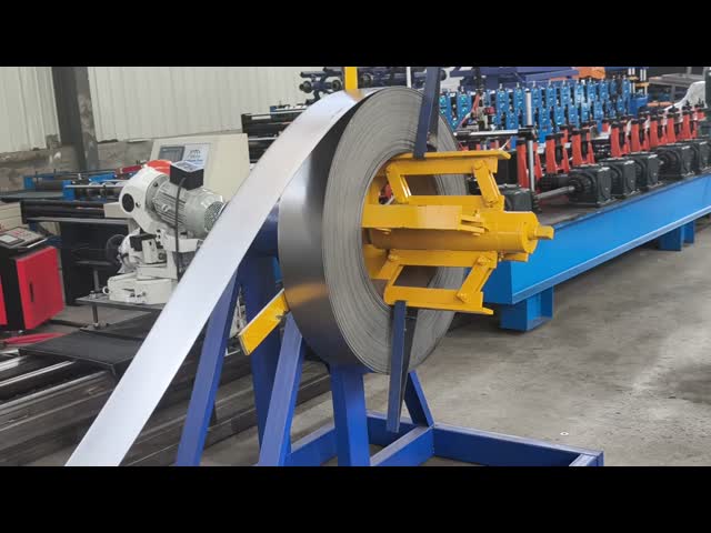 Galvanized Steel Hat Channel Purlin Roll Forming Machine with Hydraulic Punching 