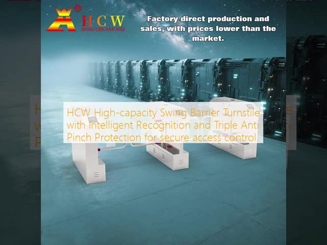 Intelligent Swing Barrier Turnstile with 40 Persons/Min Capacity Triple Anti Pinch Protection and Intelligent Recognition
