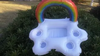 Custom Inflatable Rainbow Cloud Drink Holder: Pool Floating Cup Holder for Beach Party Beverage Storage – Summer Water Toy