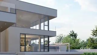 SLEEK 86YS series minimalist narrow frame Tilt and Turn Window (Hide sash) with Screen