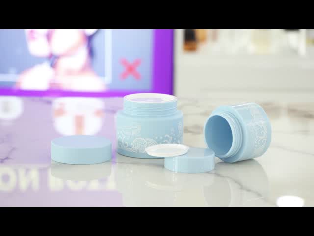 SRSJL 50g 100g Empty Painted Matte Blue Color PP Cream Jar Container Customization Body Scrub Jars