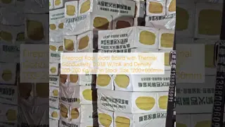 Fireproof Rock Wool Board with Thermal Conductivity 0.038 W/mK and Density 100-200 Kg/m3 in Stock Size 1200×600mm