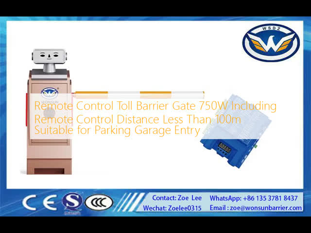 Remote Control Toll Barrier Gate 750W Including Remote Control Distance Less Than 100m Suitable for Parking Garage Entry