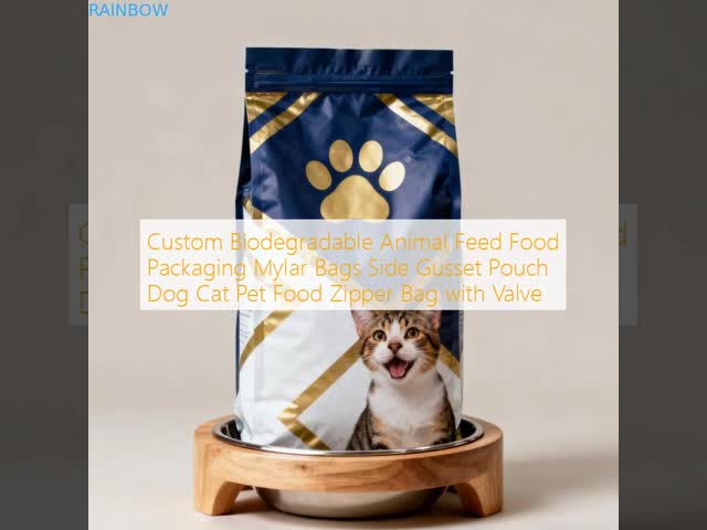 Custom Resealable Stand Up Pet Food Packaging Bags with Zipper