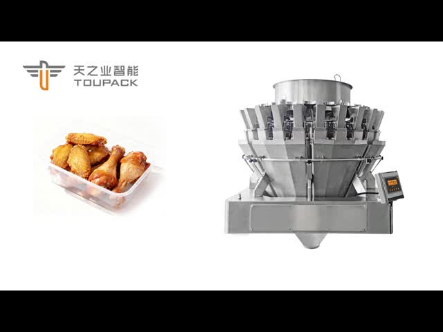 Frozen Products Screw Feeding Multihead Weigher Automatic Tray Packaging Line