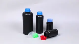 1L HDPE Collar Empty Plastic Bottle for Pesticides and Dry Chemicals Custom Packaging