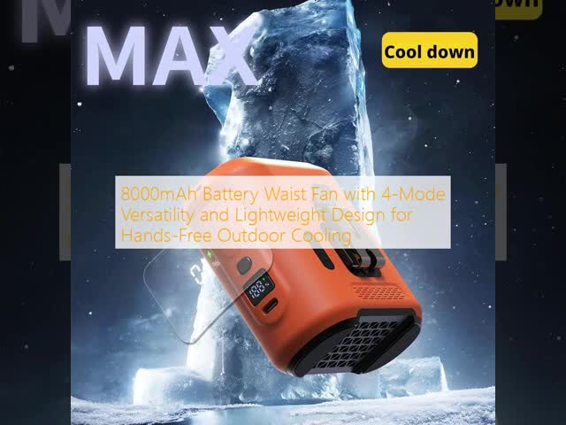 8000mAh Battery Portable Neck Fan With 4 Mode Versatility Lightweight Design