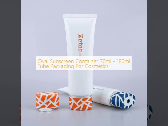 Oval Sunscreen Container 70ml - 180ml Tube Packaging For Cosmetics