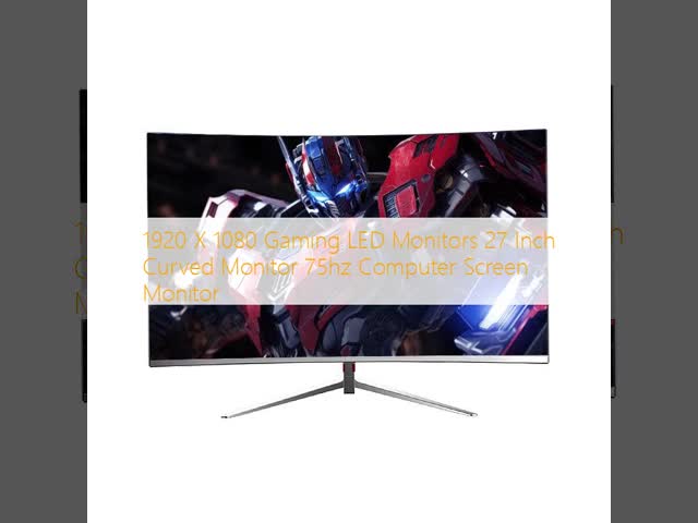 1920 X 1080 Gaming LED Monitors 27 Inch Curved Monitor 75hz Computer Screen Monitor