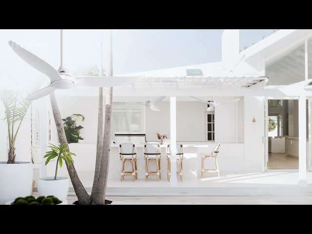 52 Inches Modern Ceiling Fan with ABS Blades and Integrated LED Light