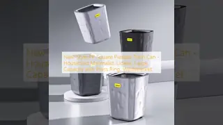 UV Resistant Fingerprint Resistant Large Capacity PP Square Pleated Trash Can Wastebasket