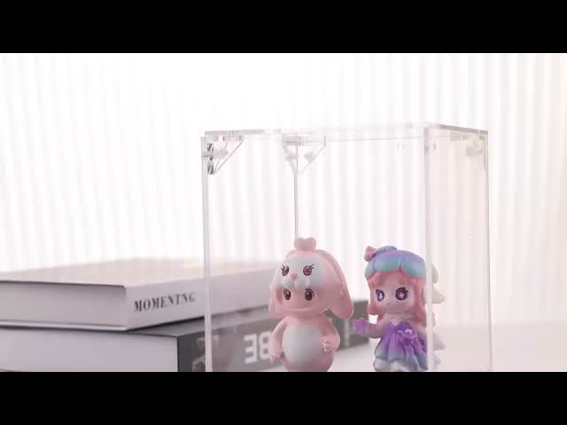 Custom Size Acrylic Figure Box Transparent Dustproof Display Case Stackable Blind Box with Lid