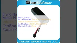 7.4V 12Ah Lithium Polymer Battery Pack with 2000 Cycle Life and PVC Encased for Solar Storage and Fishing Boats