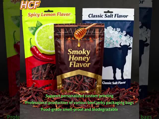 Customized Size Printable Biodegradable Plastic Bag Stand Up Pouch Packaging Chewing Gum Various Flavors Beef Jerky Mylar Bag