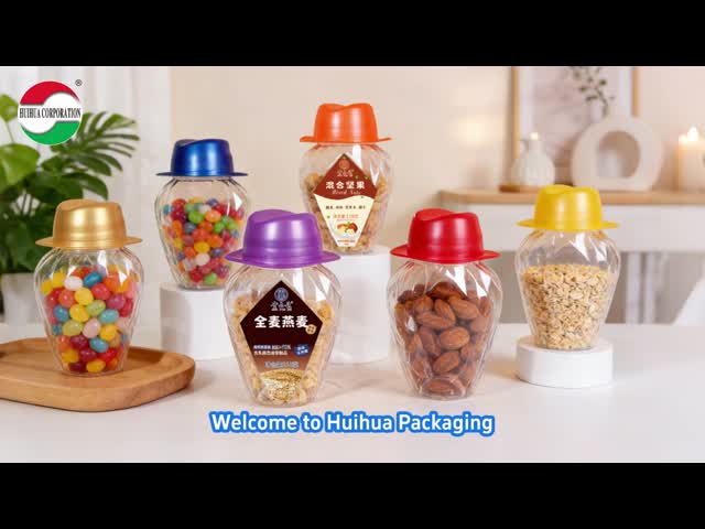 New Product Hat-Shaped Lid PET Can Plasticbottle Food Grade Wide Mouth Cans Hot Sale Factory Made