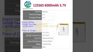 6000mah 8043125 3.7v 1s Rechargeable Lipo Battery Blue With Plug