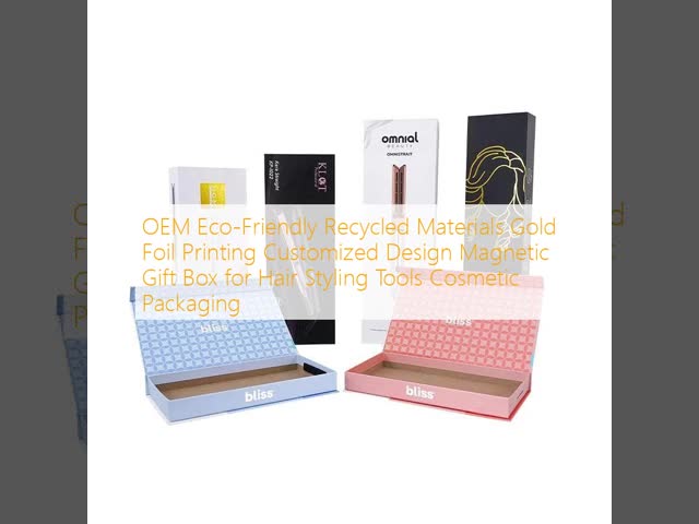 OEM Eco-Friendly Recycled Materials Gold Foil Printing Customized Design Magnetic Gift Box for Hair Styling Tools Cosmetic Packaging