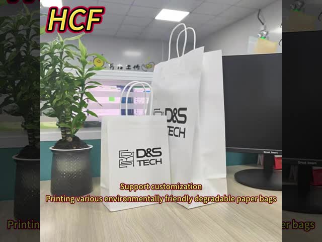 Service Provided Flexible Surface Handling Flexo Printing Customized Brown Kraft Paper Bags with Logo Handles Recyclable Degradable