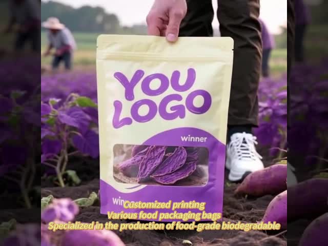 Food Grade Printed CMYK Full Color Snack Bag Biodegradable Plastic Packaging Custom Printed Mold Opening Free Design