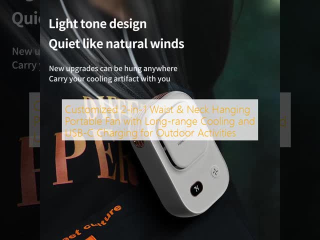 Customized 2 In 1 Waist and Neck Hanging Portable Fan With Long Range Cooling