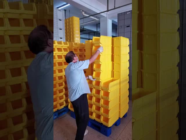 Plastic Shelf Bin Storgae Parts Pins Stackable Industrial Organized Warehouse Durable