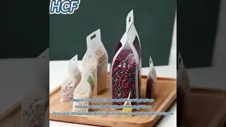 Custom Order Resealable Zipper Lock Clear Standing Bag Reusable Biodegradable Food Snacks Cereal Beans Storage Packaging