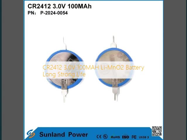 CR2412 3.0V 100MAH Li-MnO2 Battery Long Strong Life